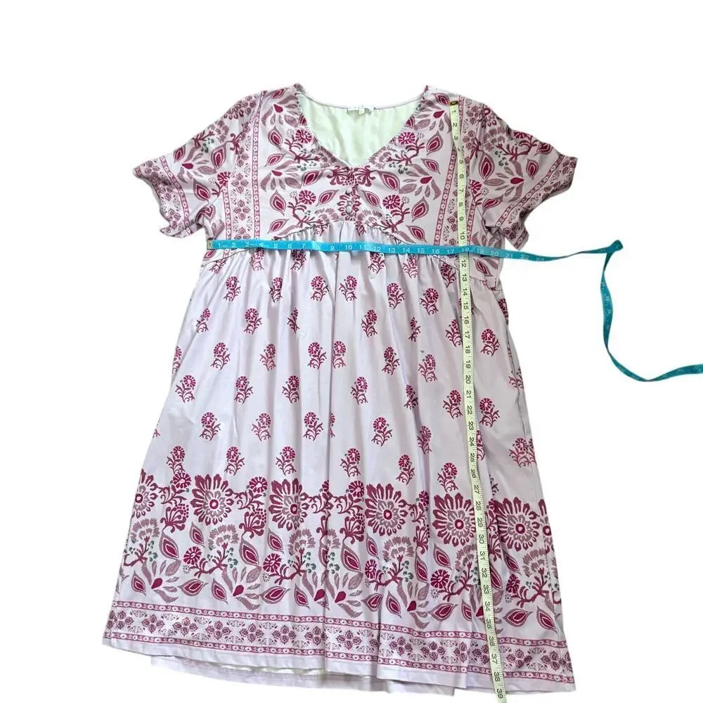 Cripom Boho Floral Border Print Dress – Size Large 
Kalftan Muumuu - Picture 2 of 7